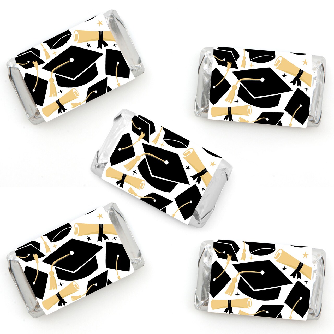 Big Dot of Happiness Hello College Graduation Party - Mini Candy Bar Wrapper Stickers - Small Favors - 40 Count